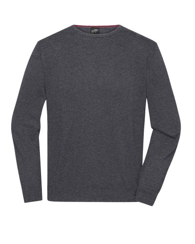 Mens' Round-Neck Pullover Anthracite-melange