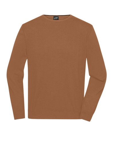 Mens' Round-Neck Pullover Camel