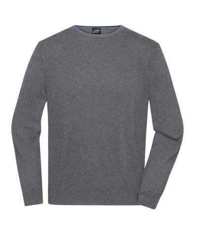 Mens' Round-Neck Pullover Grey Heather