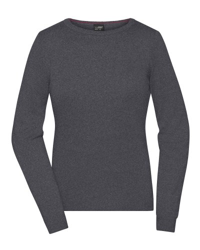 Ladies' Round-Neck Pullover Anthracite-melange