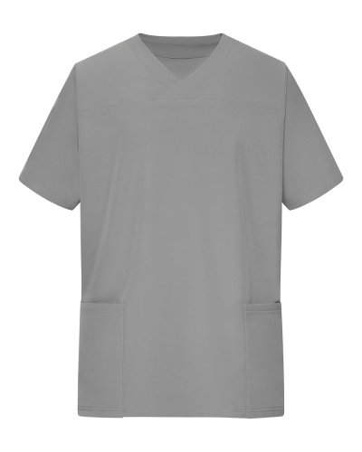 Camice elasticizzato con collo a V Mid Grey