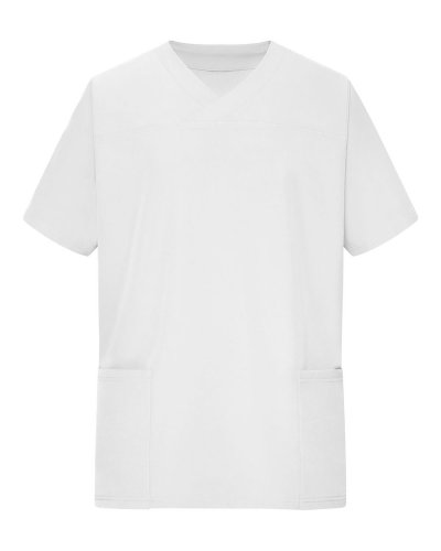 Camice elasticizzato con collo a V White