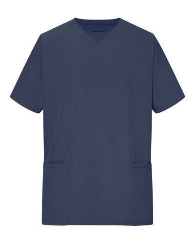 Camice elasticizzato con collo a V Navy