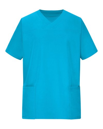 Camice elasticizzato con collo a V Turquoise
