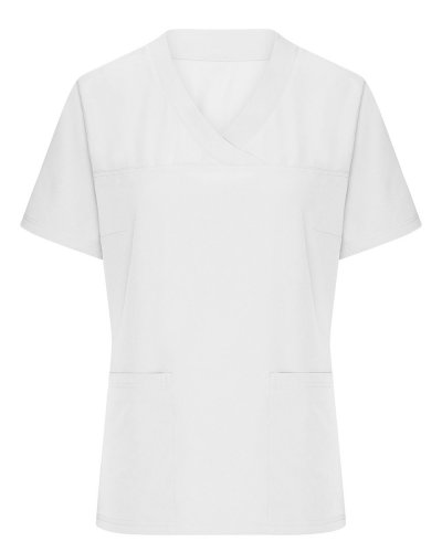 Camice donna elasticizzato con collo a V White