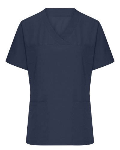 Camice donna elasticizzato con collo a V Navy