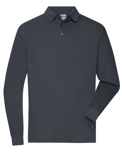 Polo uomo a maniche lunghe in tessuto misto Carbon