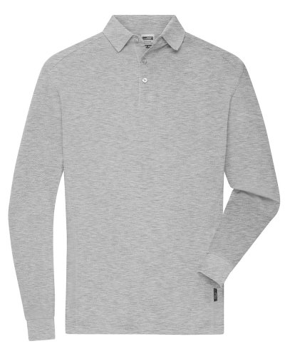 Polo uomo a maniche lunghe in tessuto misto Grey Heather