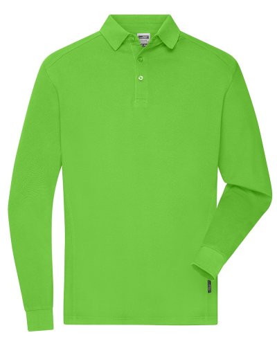 Polo uomo a maniche lunghe in tessuto misto Lime Green