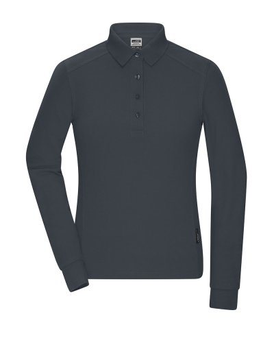Polo donna a maniche lunghe in tessuto misto Carbon