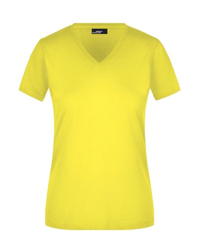 Ladies' Slim Fit V-T Yellow