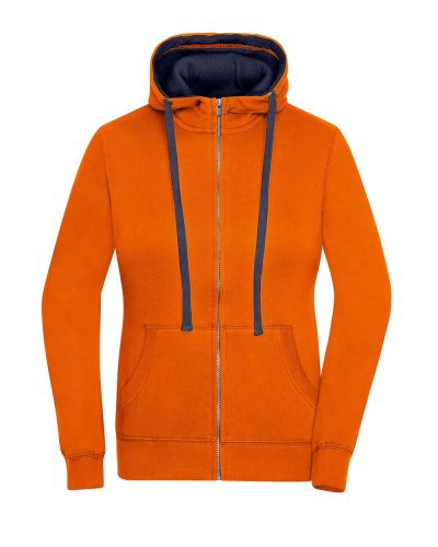 Ladies' Lifestyle Zip-Hoody dark-orange/navy