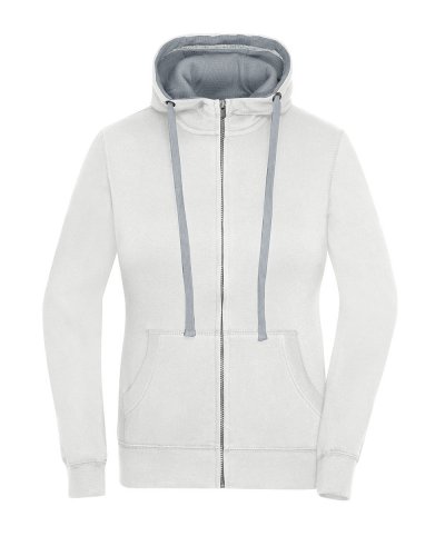Ladies' Lifestyle Zip-Hoody off-white/grey