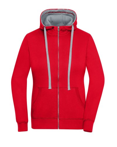 Ladies' Lifestyle Zip-Hoody red/grey-heather