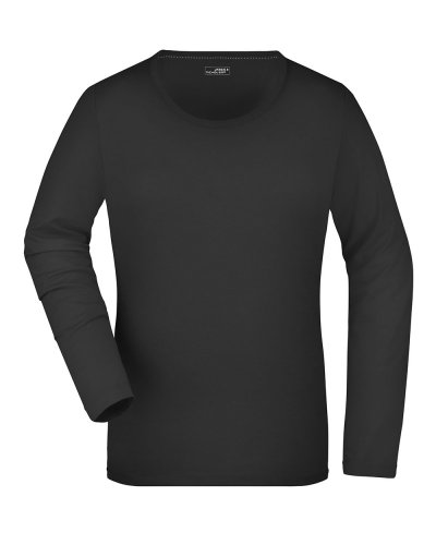 Ladies' Stretch Shirt Long-Sleeved Black
