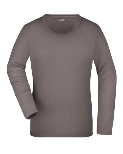 Ladies' Stretch Shirt Long-Sleeved Charcoal