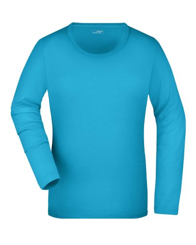 Ladies' Stretch Shirt Long-Sleeved Turquoise