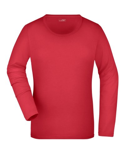 Ladies' Stretch Shirt Long-Sleeved Pink