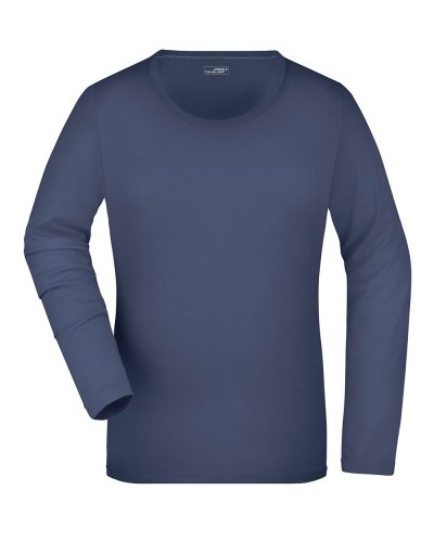 Ladies' Stretch Shirt Long-Sleeved Navy
