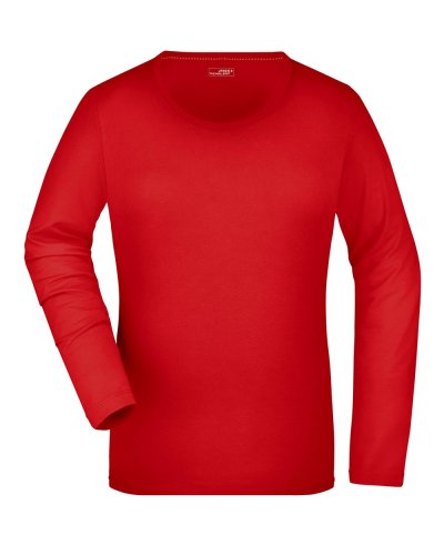 Ladies' Stretch Shirt Long-Sleeved Red