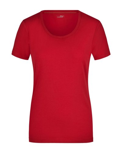Ladies' Stretch Round-T Red