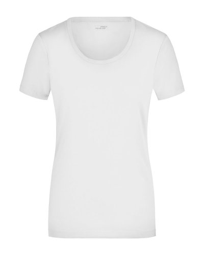 Ladies' Stretch Round-T White