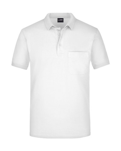 Men's Polo Pocket White
