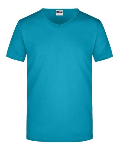 Men's Slim Fit V-T Caribbean-blue