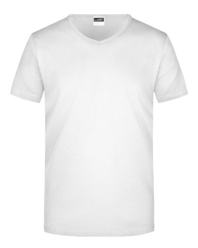Men's Slim Fit V-T White