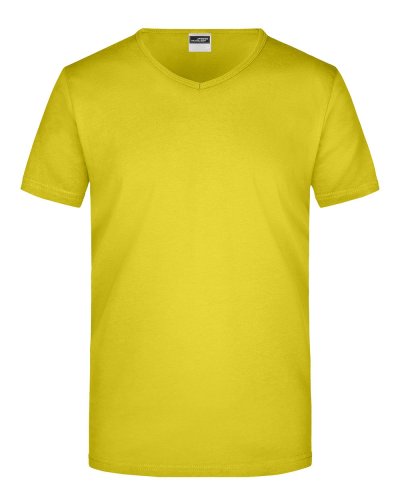 Men's Slim Fit V-T Yellow