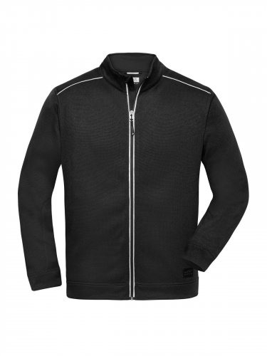 Men's Knitted Workwear Fleece Jacket - Solid Black / Black