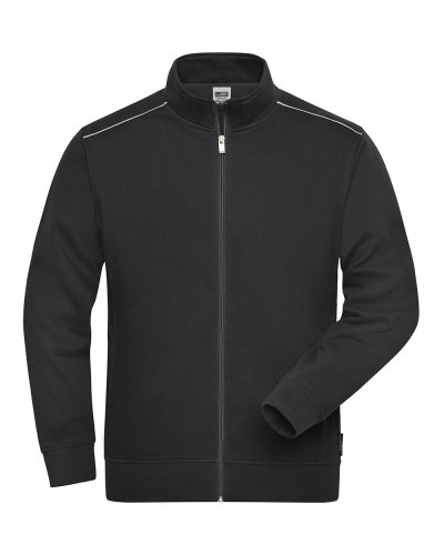 Men's Workwear Sweat-Jacket - Solid Black