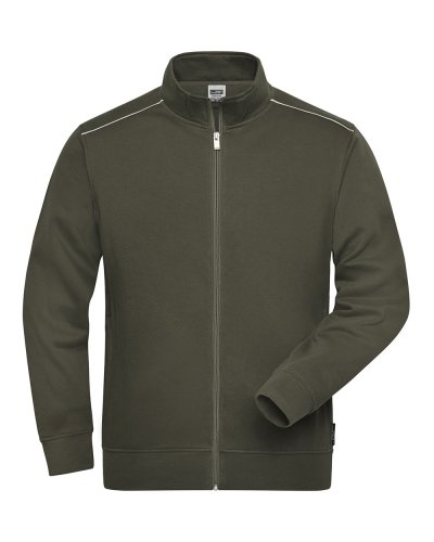 Men's Workwear Sweat-Jacket - Solid Olive
