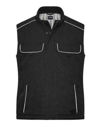 Workwear Softshell Padded Vest - Solid Black