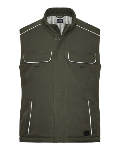 Workwear Softshell Padded Vest - Solid Olive