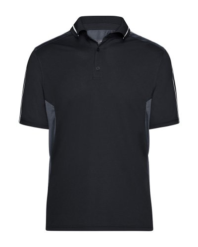 Polo da uomo maniche corte funzionale Black / Carbon