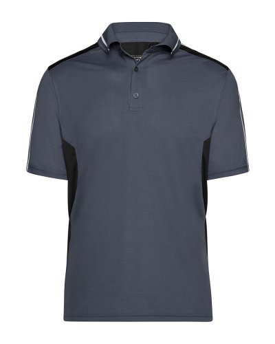 Polo da uomo maniche corte funzionale Carbon/Black