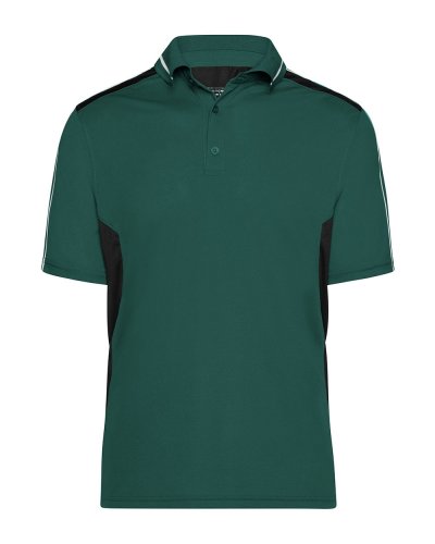 Polo da uomo maniche corte funzionale Dark-green/Black