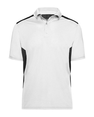 Polo da uomo maniche corte funzionale White/Carbon