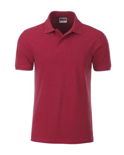 Polo classica da uomo  James & Nicholson Carmine-Red-Melange