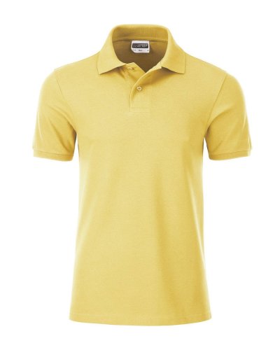 Polo classica da uomo  James & Nicholson Light Yellow