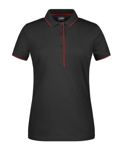 Ladies' Polo Stripe Black/Red