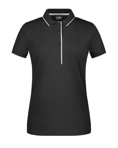 Ladies' Polo Stripe Black/Silver