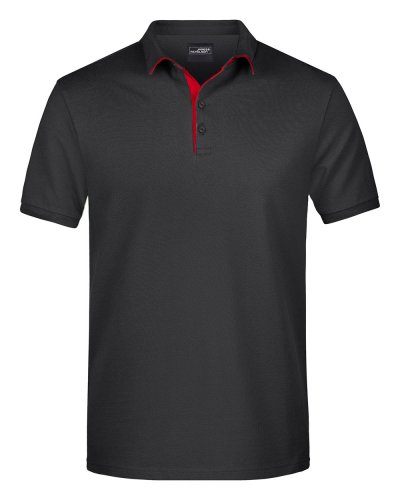 Men's Polo Single Stripe Black/Red