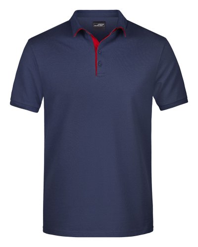 Men's Polo Single Stripe NavyRed