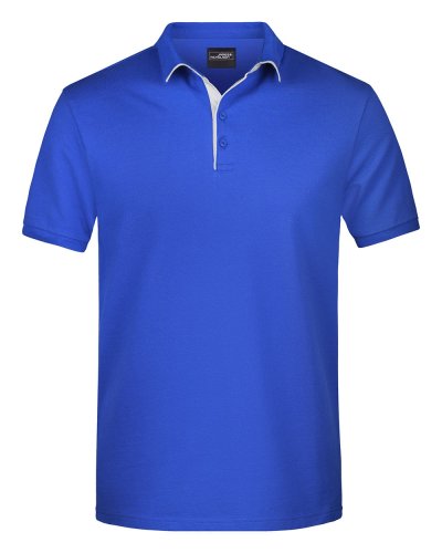 Men's Polo Single Stripe Royal/White