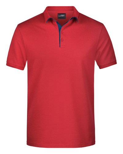Men's Polo Single Stripe Red/Navy