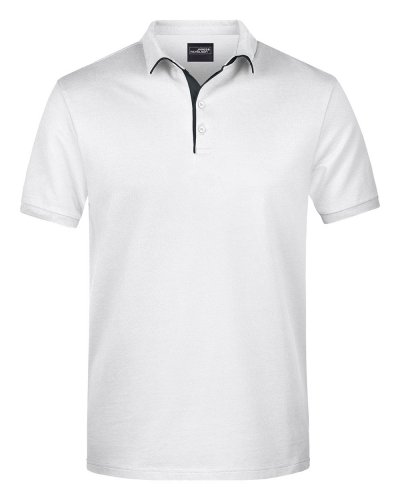 Men's Polo Single Stripe White/Black