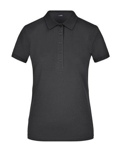 Polo da donna classica in piqué elasticizzato James & Nicholson Black