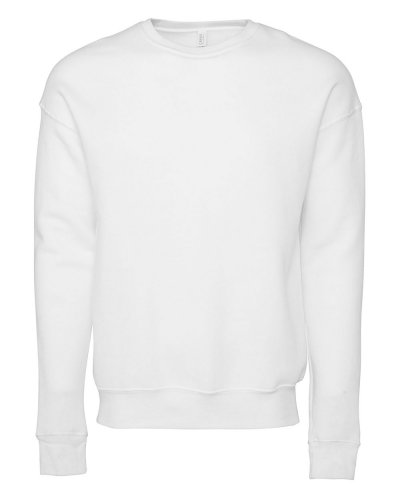 Unisex Sponge Fleece Drop Shoulder Sweatshirt DTG White
